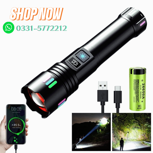 Multifunction Powerful Rechargeable Zoomable Torch
